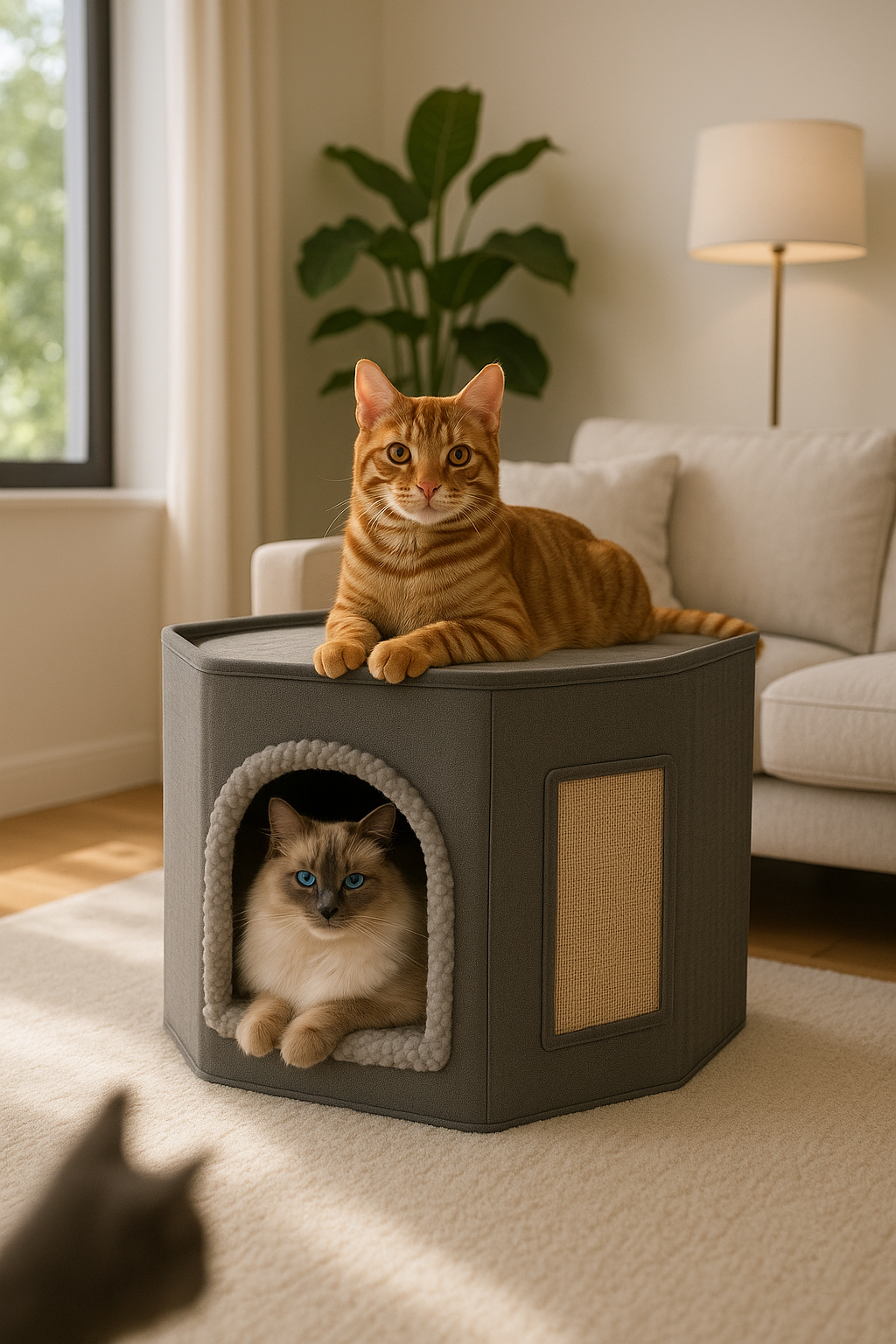 CozyWhisk Den Pod – A Plush Hideaway for Cats Who Crave Calm & Comfort