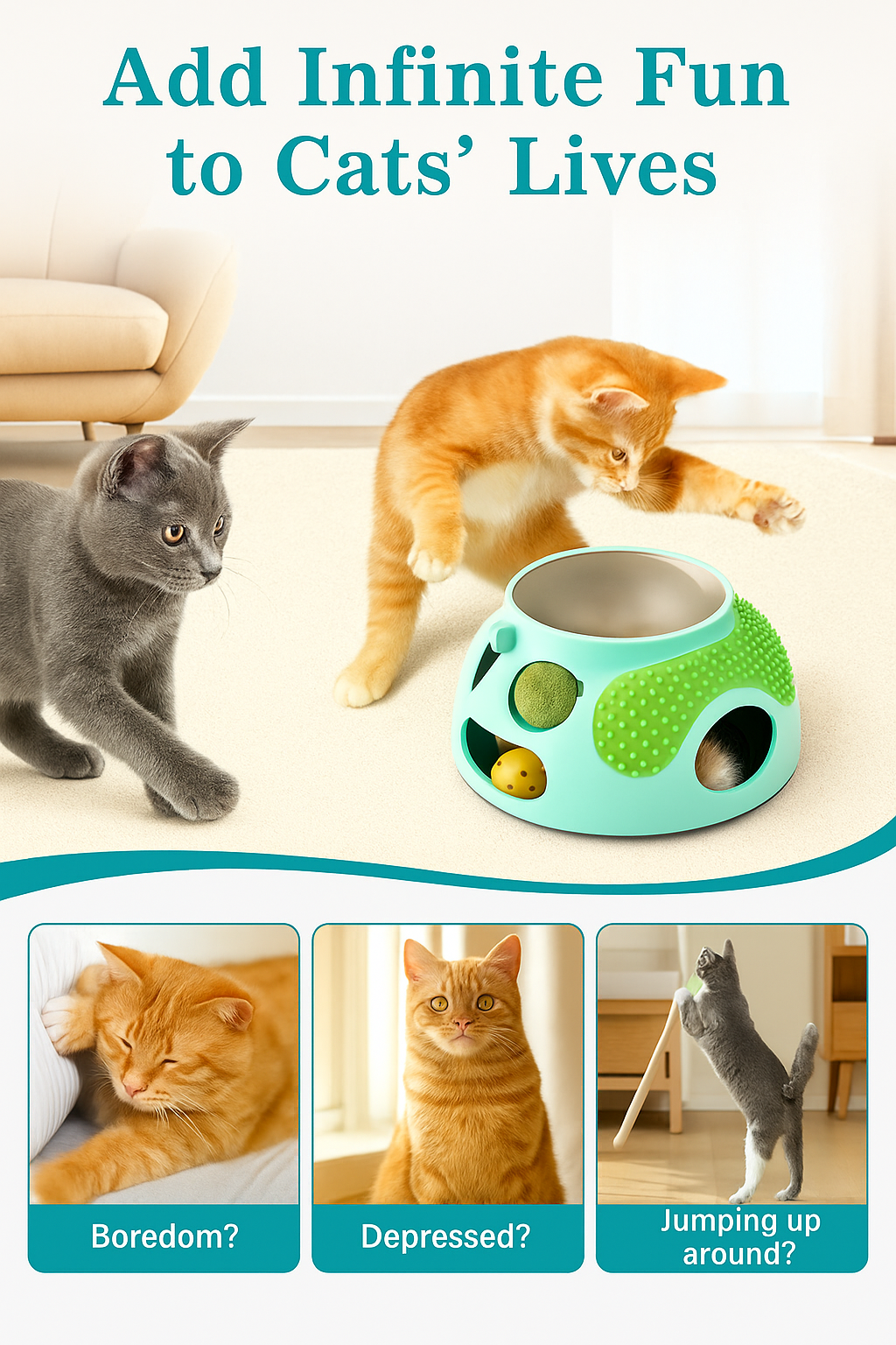 PouncePlay 5-in-1 Cat Adventure Kit โ The Ultimate All-in-One Playground for Curious Cats