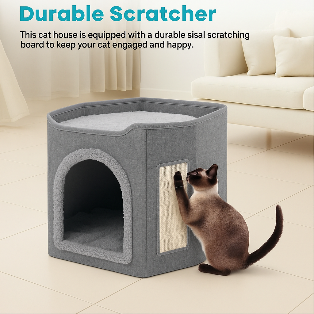 CozyWhisk Den Pod – A Plush Hideaway for Cats Who Crave Calm & Comfort