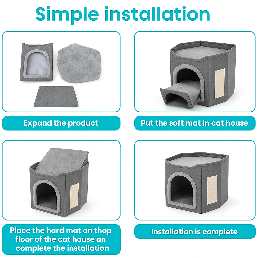 CozyWhisk Den Pod – A Plush Hideaway for Cats Who Crave Calm & Comfort