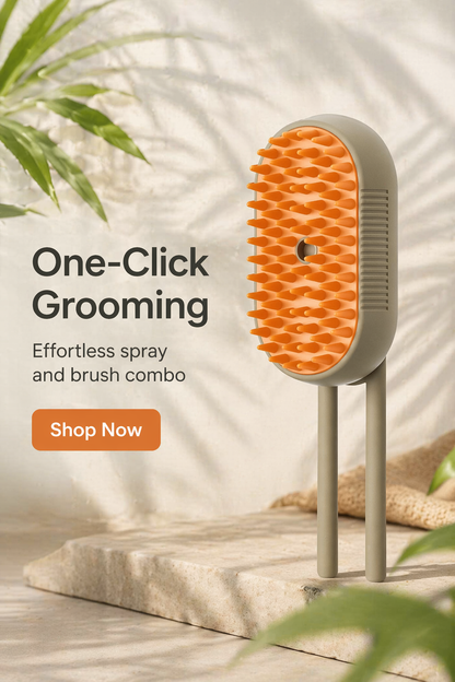 Electric Pet Grooming Spray Brush with Steam
