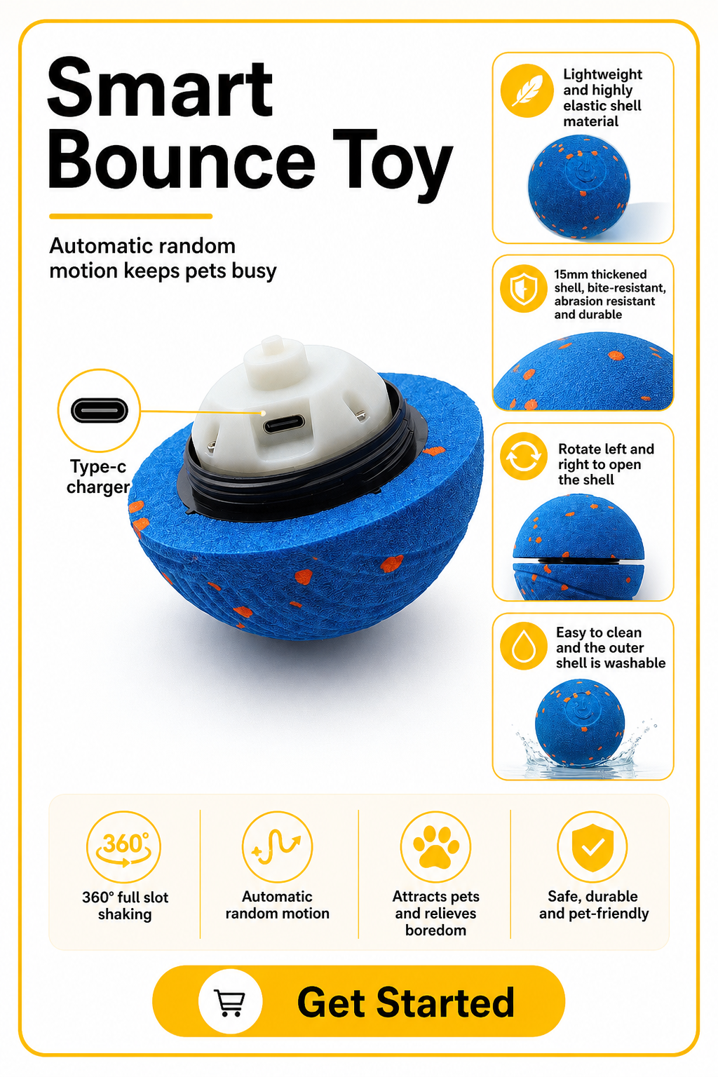 Automatic Bouncing Pet Toy Ball