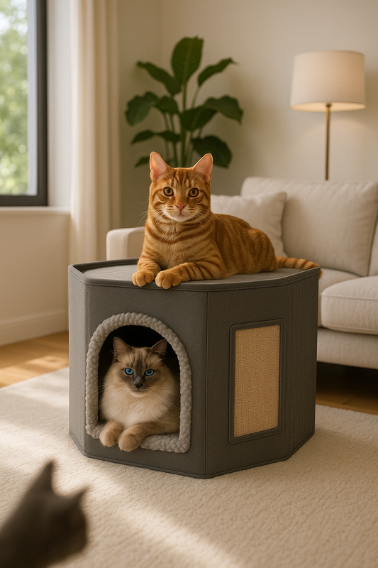 CozyWhisk Den Pod – A Plush Hideaway for Cats Who Crave Calm & Comfort