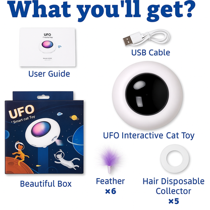 UFOWhirl Interactive Pet Toy – Lights, Spins & Surprises for Endless Fun