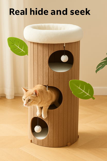 CozyPaw Felt Nest – Eco-Friendly Hideaway for Anxious Cats.