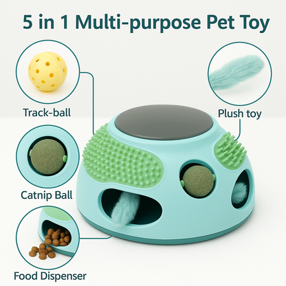 PouncePlay 5-in-1 Cat Adventure Kit – The Ultimate All-in-One Playground for Curious Cats