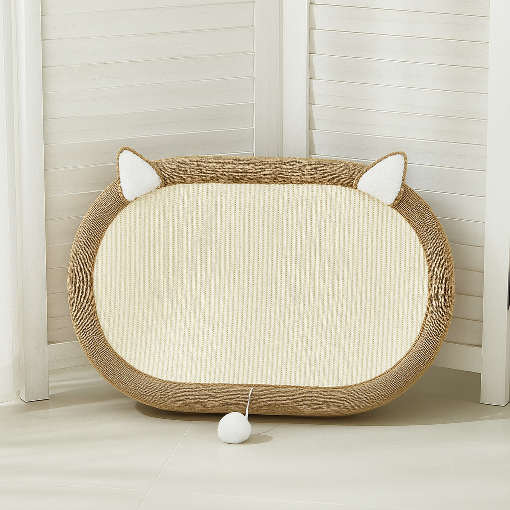 ScratchNest Oval Cat Bed – The Cozy Lounger Built for Scratching & Snoozing