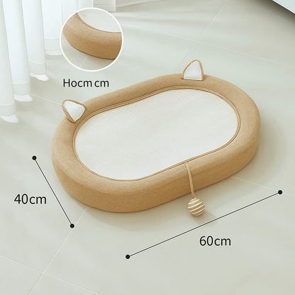 ScratchNest Oval Cat Bed – The Cozy Lounger Built for Scratching & Snoozing
