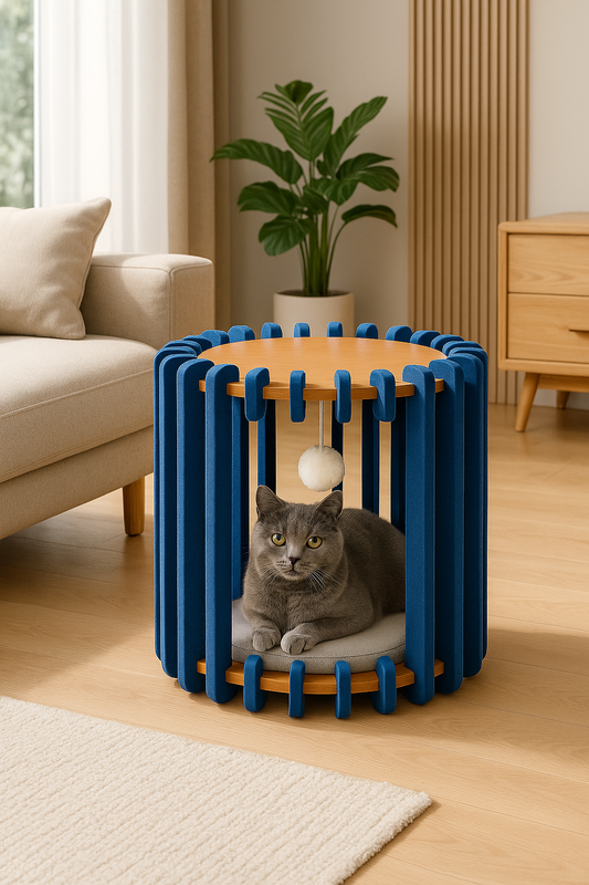 CozyPaw Felt Nest – Eco-Friendly Hideaway for Anxious Cats.