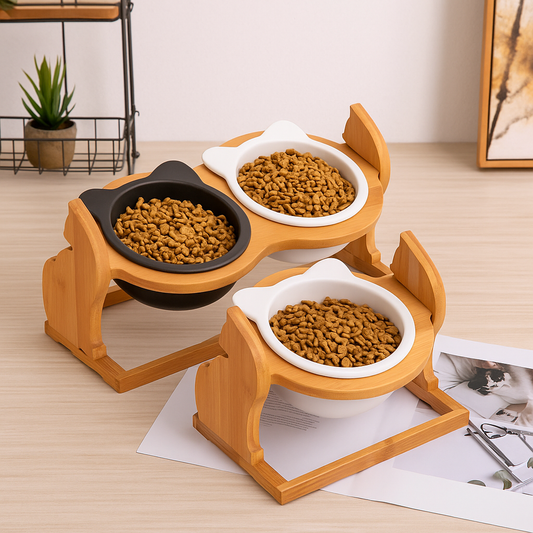 PawLevel Adjustable Bowl Duo – Custom Height Feeding for Joint Relief & Easy Eating